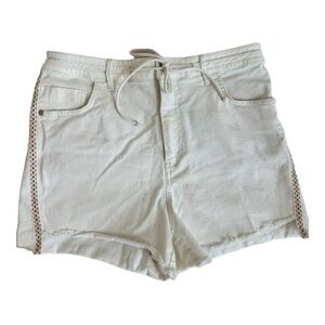 Anthropologie Faustine Embroidered Drawstring Waist Shorts Womens Size 30 White
